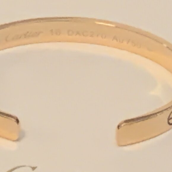 AUTH CARTIER LOVE CUFF BRACELET 18K ROSE GOLD EXC! sz16 ALL receipts / Box / Bag - Picture 9 of 16